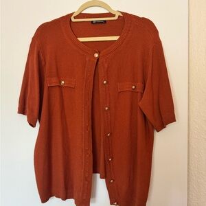 Women's Orange Cardigan Sweater